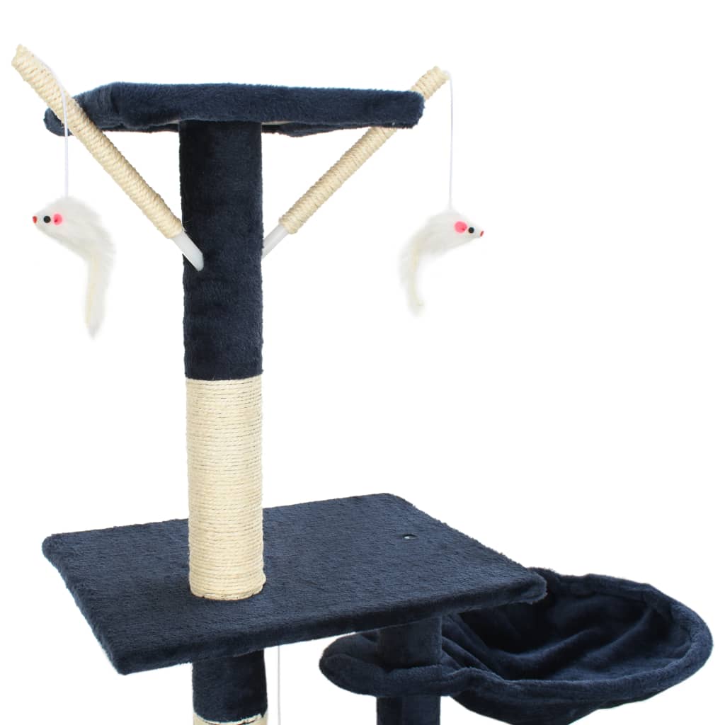 Kattmöbel Katträd med klöspelare i sisal 230-250 cm blå