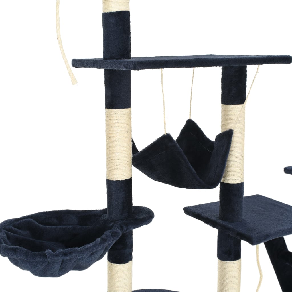Kattmöbel Katträd med klöspelare i sisal 230-250 cm blå