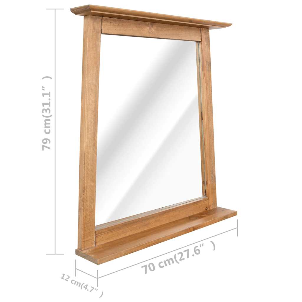 Badrumsspegel massiv furu 70x12x79 cm