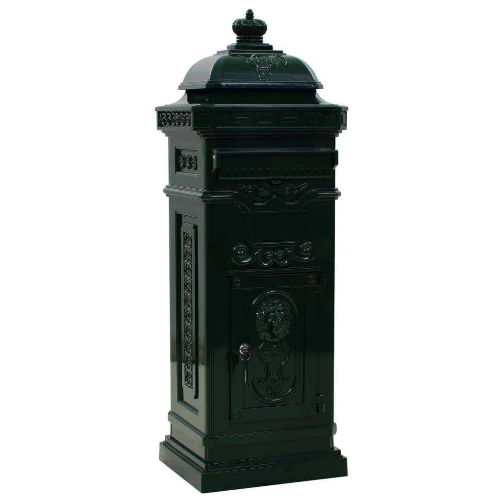 Brevlåda Markpostlåda vintage stil rostfri aluminium grön
