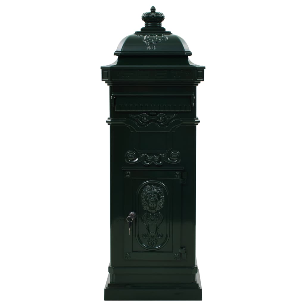 Brevlåda Markpostlåda vintage stil rostfri aluminium grön