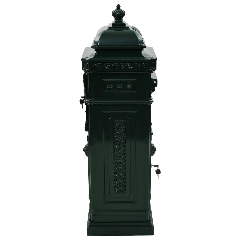 Brevlåda Markpostlåda vintage stil rostfri aluminium grön