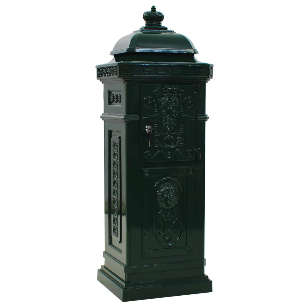 Brevlåda Markpostlåda vintage stil rostfri aluminium grön