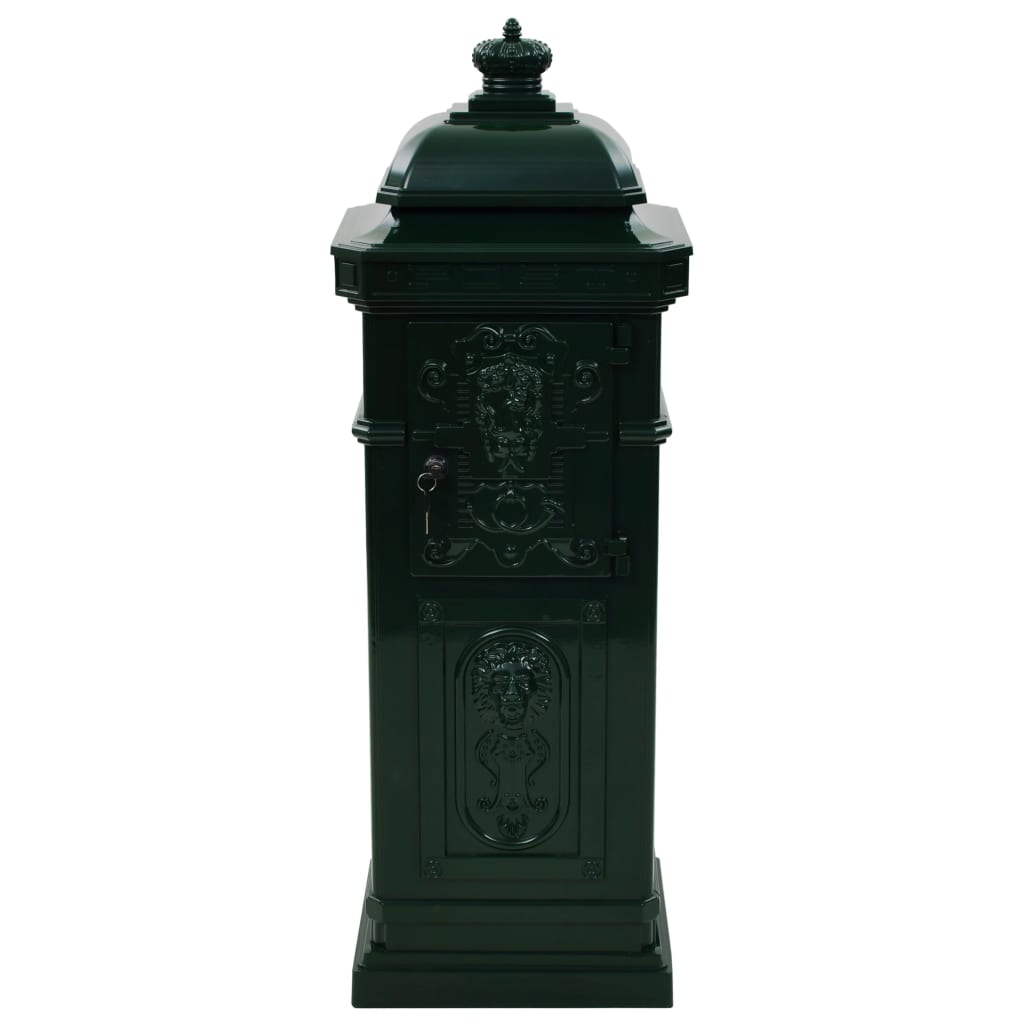 Brevlåda Markpostlåda vintage stil rostfri aluminium grön