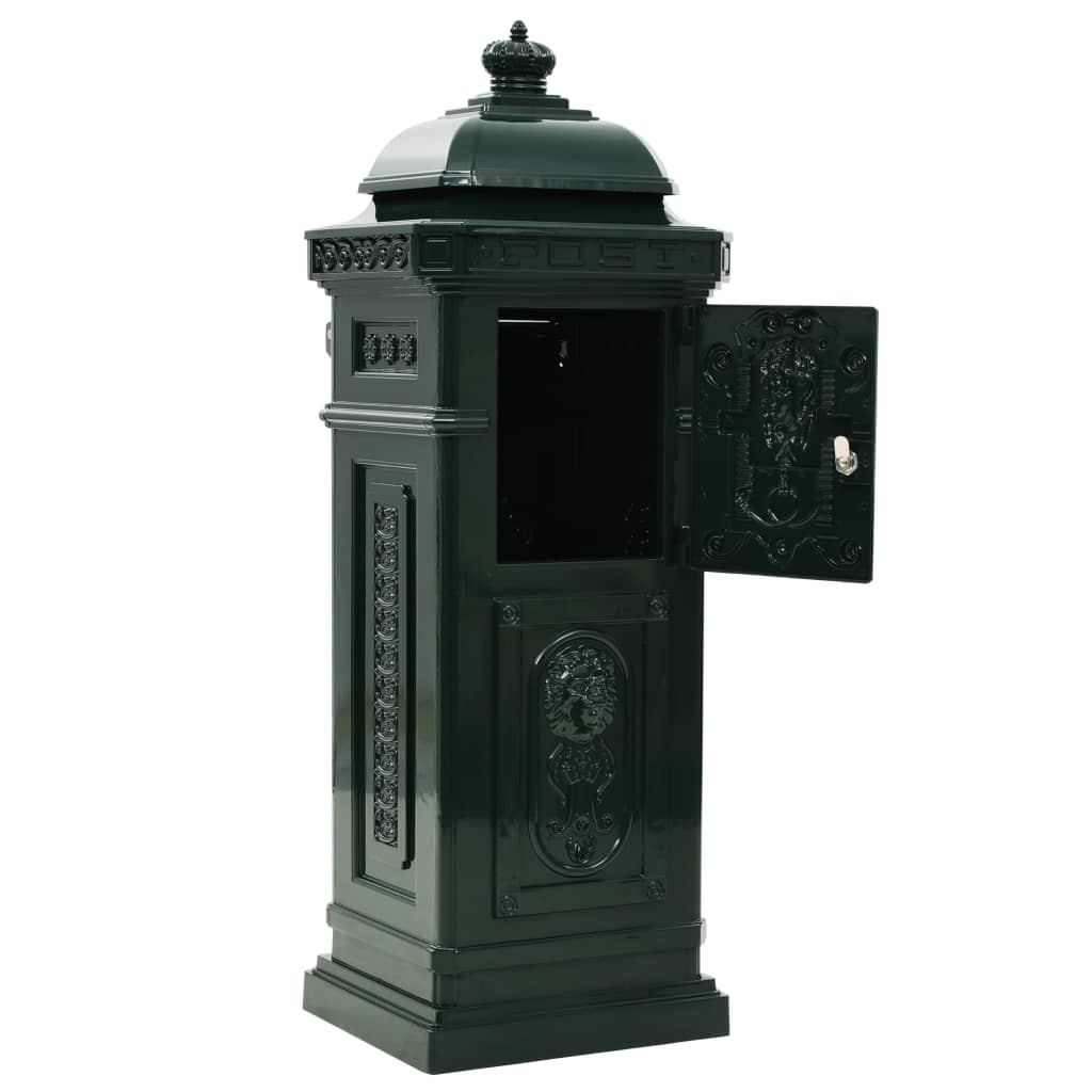 Brevlåda Markpostlåda vintage stil rostfri aluminium grön