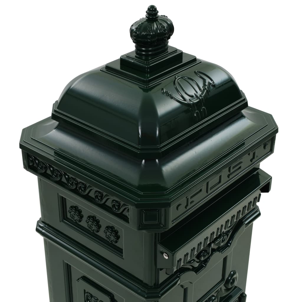 Brevlåda Markpostlåda vintage stil rostfri aluminium grön