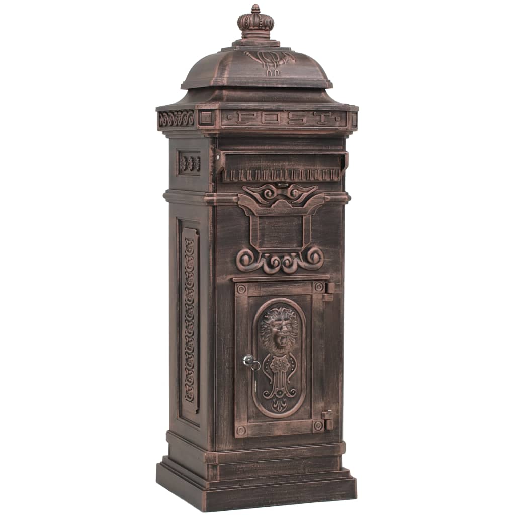 Brevlåda Markpostlåda vintage stil rostfri aluminium brons