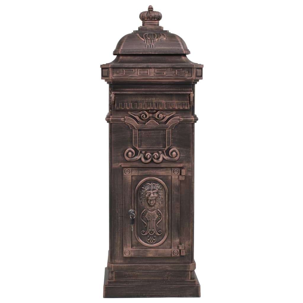 Brevlåda Markpostlåda vintage stil rostfri aluminium brons