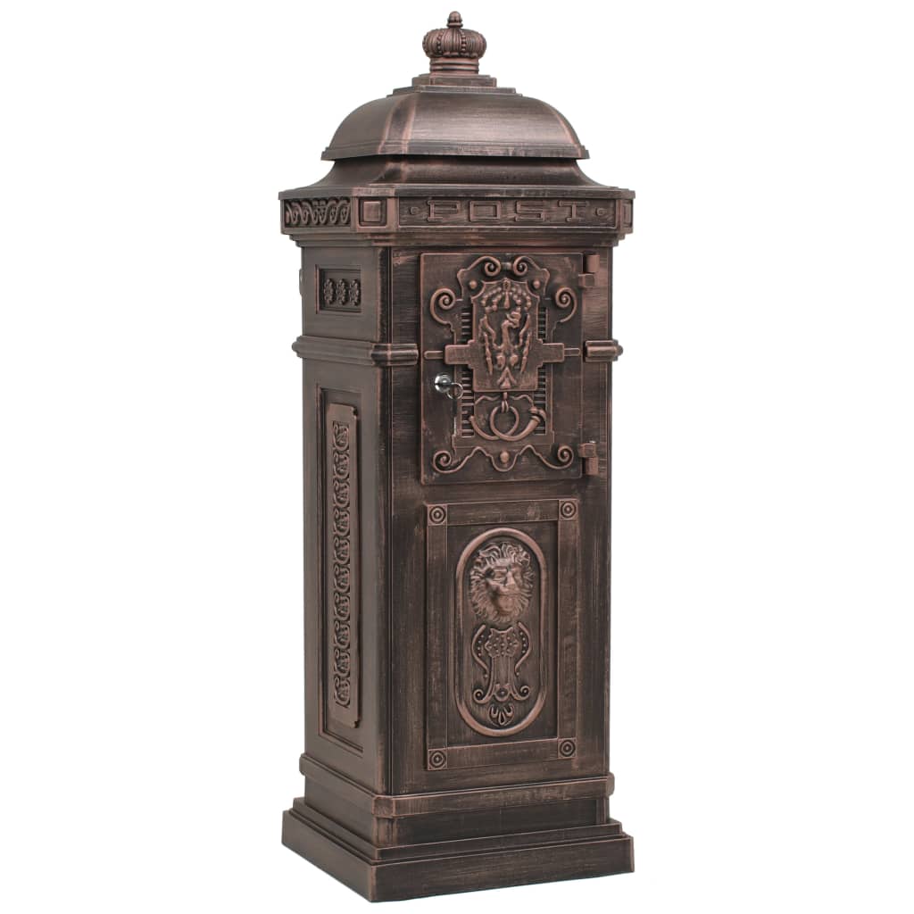 Brevlåda Markpostlåda vintage stil rostfri aluminium brons