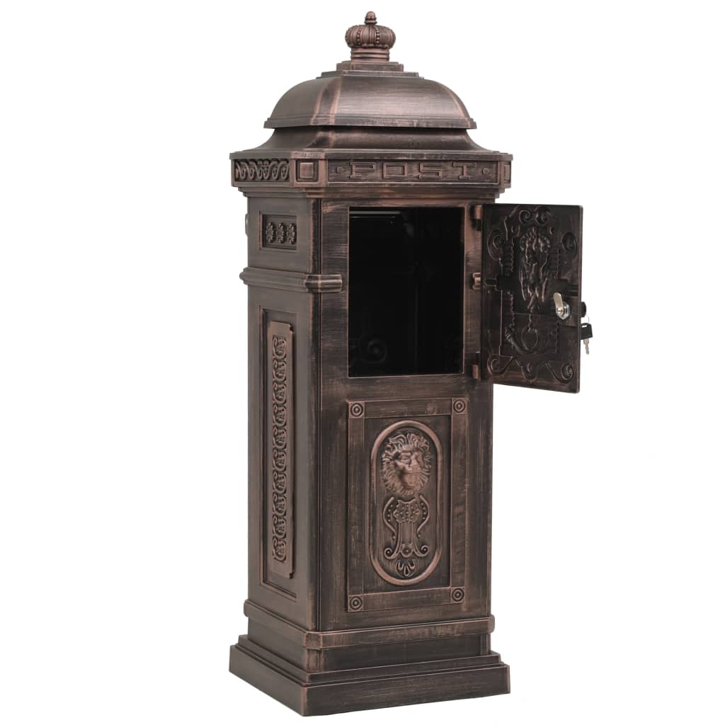 Brevlåda Markpostlåda vintage stil rostfri aluminium brons