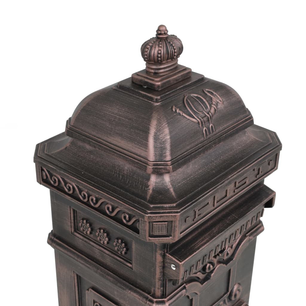 Brevlåda Markpostlåda vintage stil rostfri aluminium brons