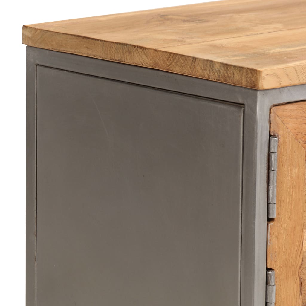 TV-bänk återvunnen teak och stål 120x30x40 cm