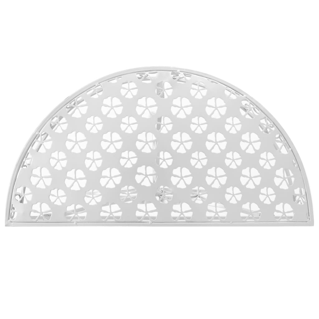 Avlastningsbord Konsollbord DIV. vintage stil halvrunt metall halvmånebord 72x36x74 cm silver