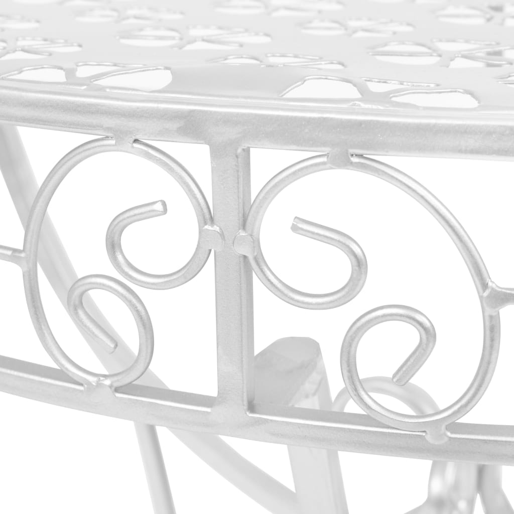 Avlastningsbord Konsollbord DIV. vintage stil halvrunt metall halvmånebord 72x36x74 cm silver