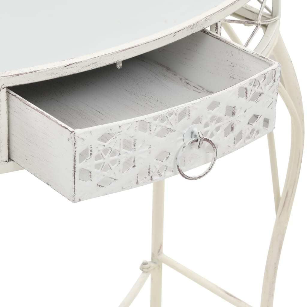 Avlastningsbord Konsollbord Vit fransk stil metall 82x39x76 cm vit