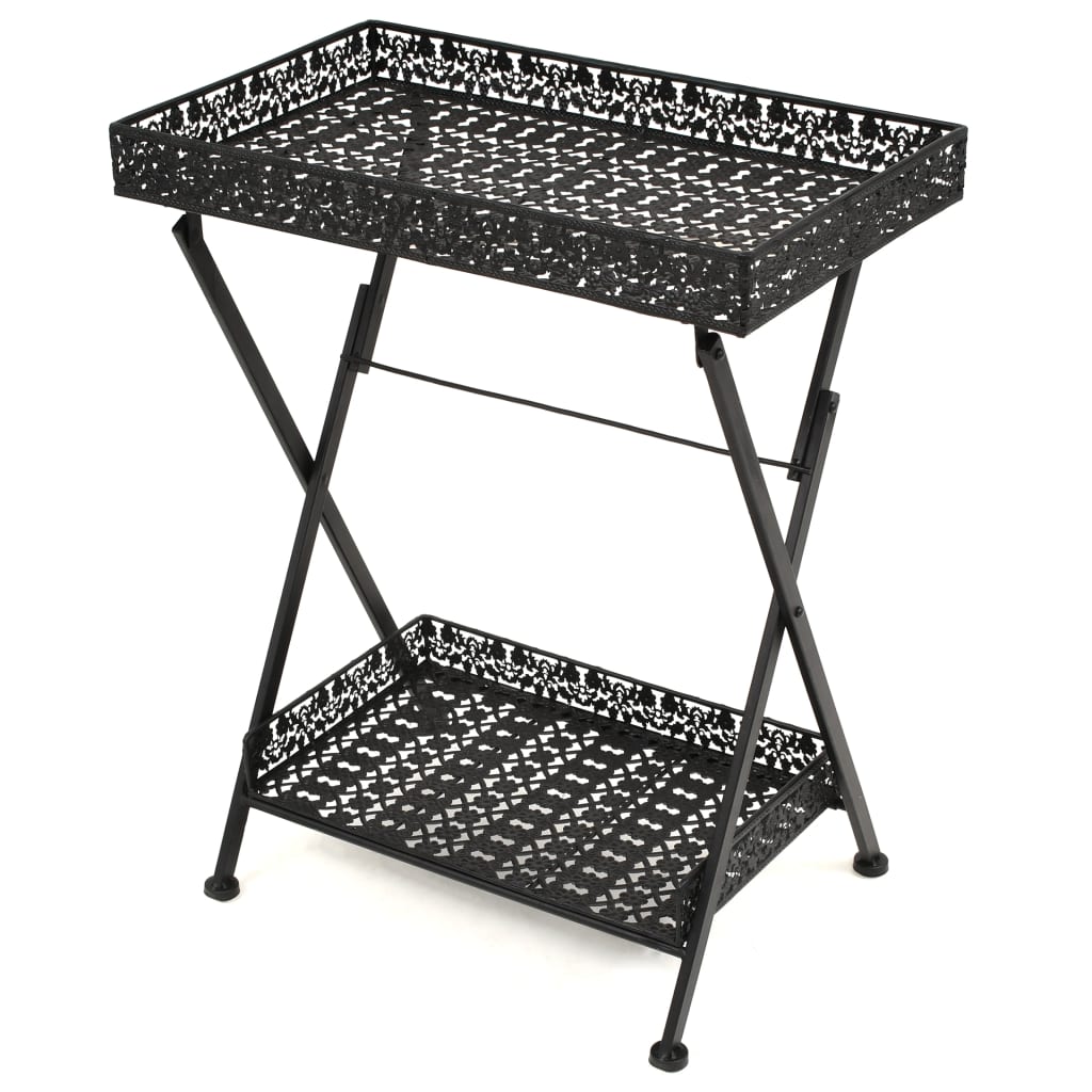 Sidobord Svart tebord vintage stil metall 58x35x72 cm