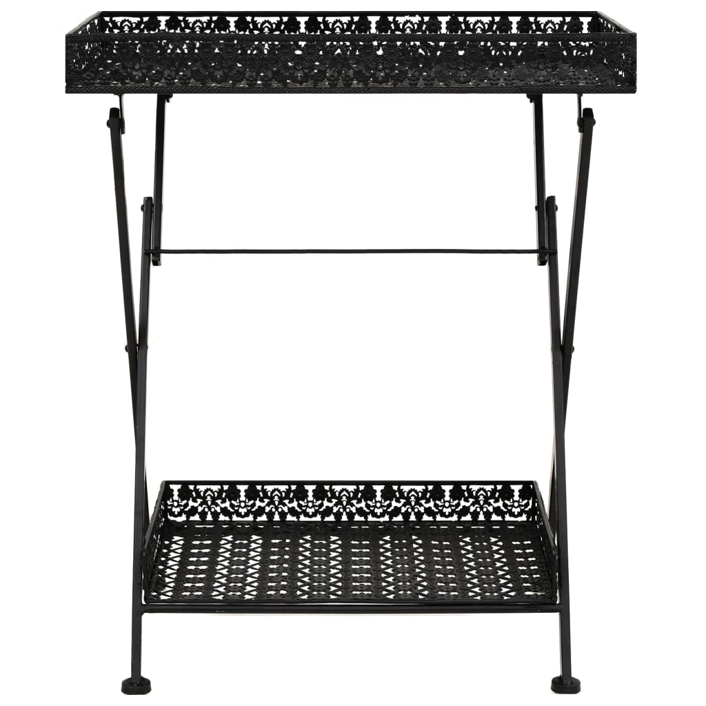 Sidobord Svart tebord vintage stil metall 58x35x72 cm