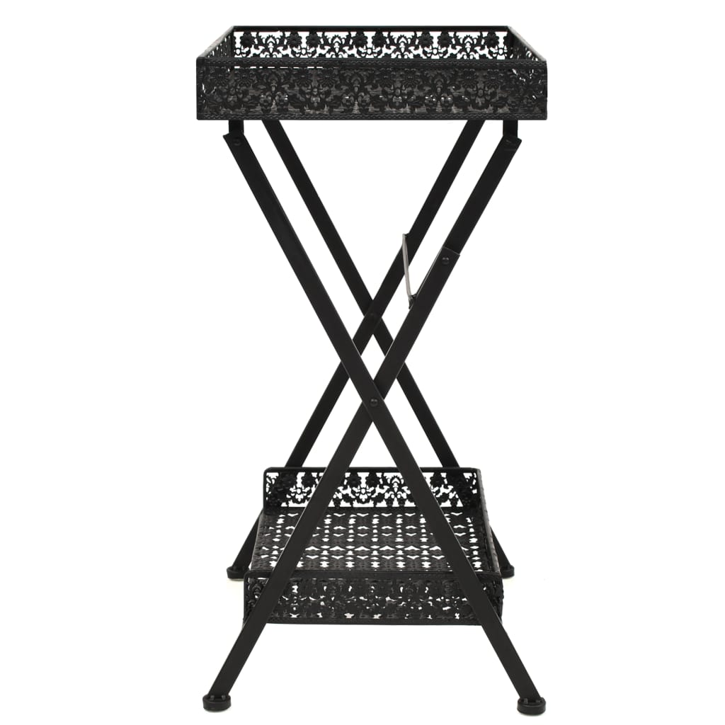 Sidobord Svart tebord vintage stil metall 58x35x72 cm