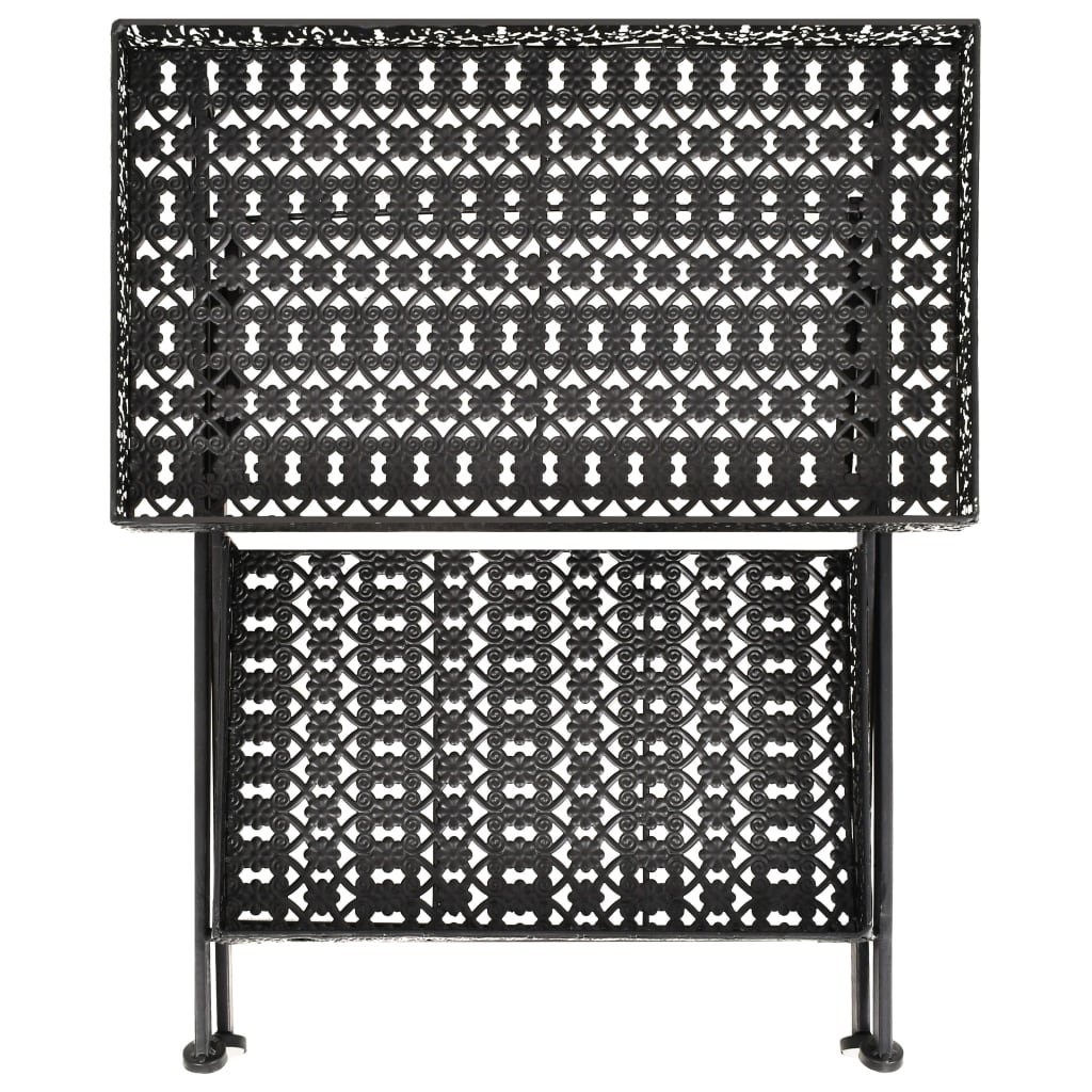 Sidobord Svart tebord vintage stil metall 58x35x72 cm