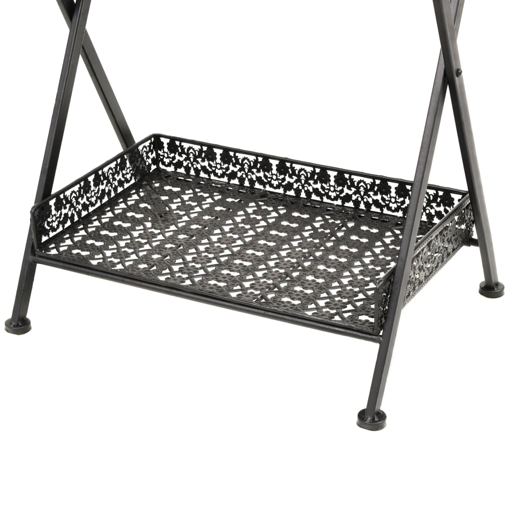 Sidobord Svart tebord vintage stil metall 58x35x72 cm
