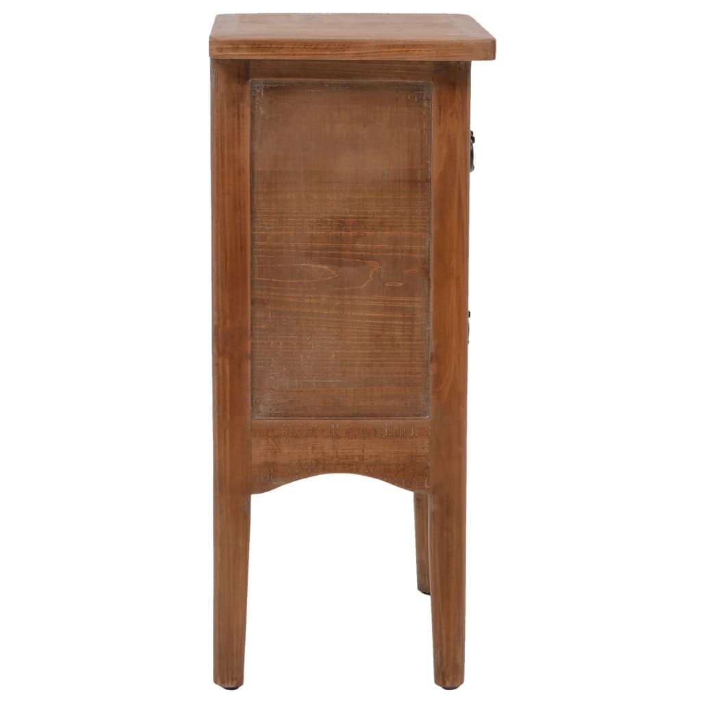 Sängbord massivt granträ 40x29x68 cm brun