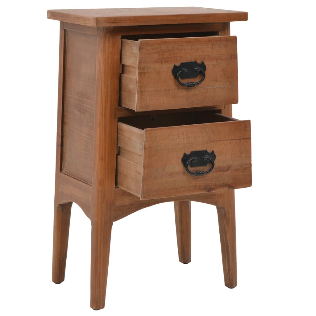 Sängbord massivt granträ 40x29x68 cm brun