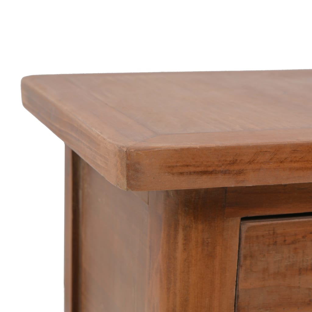 Sängbord massivt granträ 40x29x68 cm brun