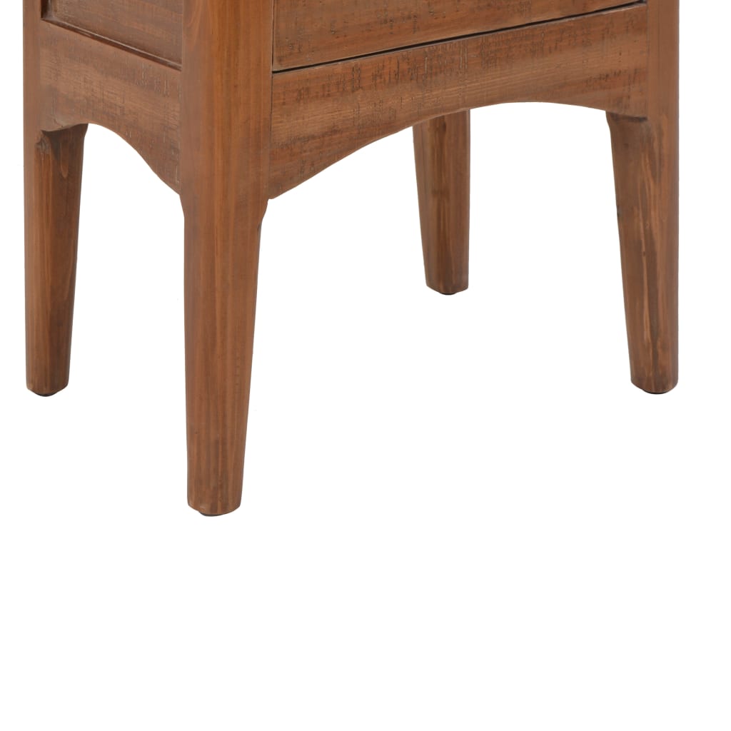 Sängbord massivt granträ 40x29x68 cm brun