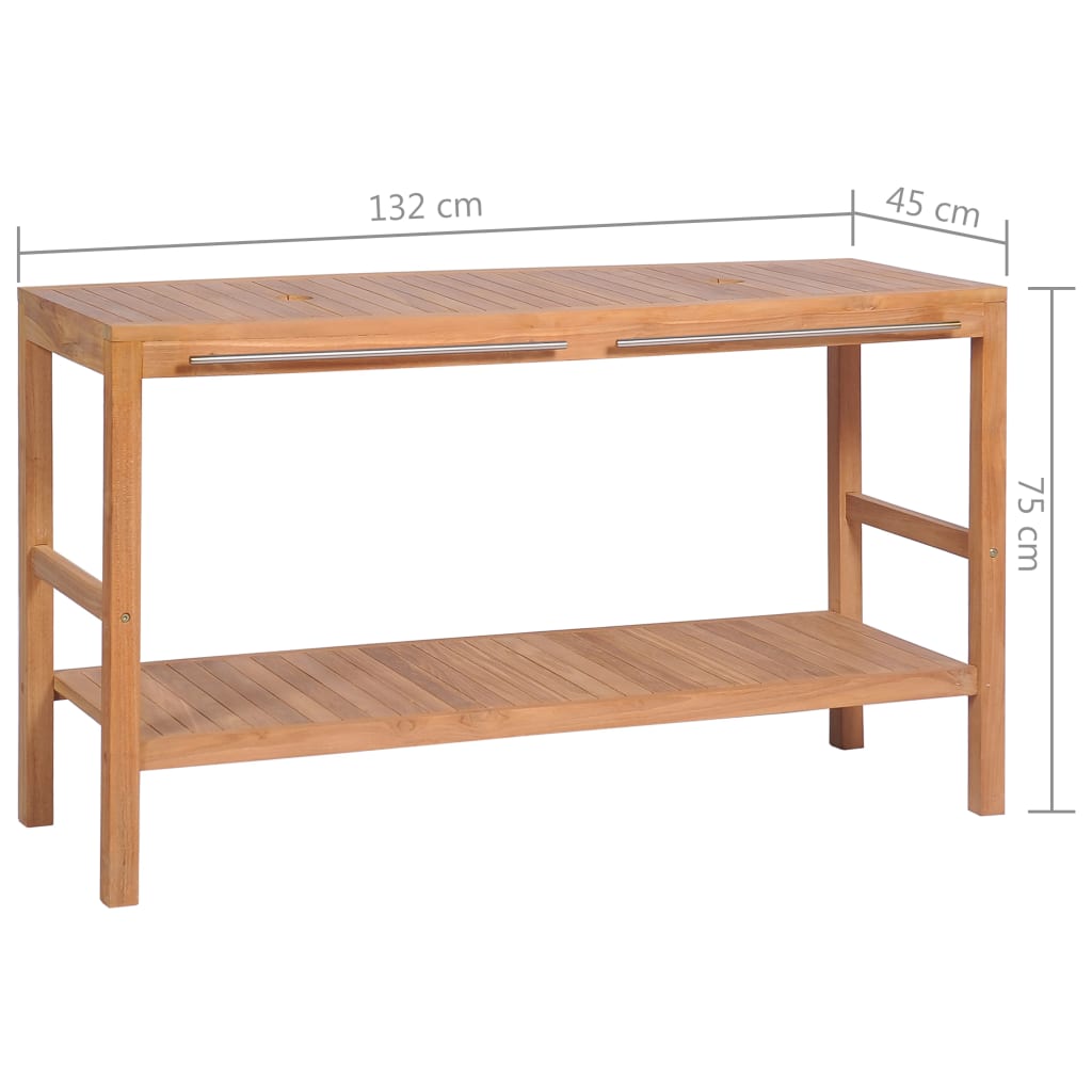Badrumsunderskåp massiv teak 132x45x75 cm