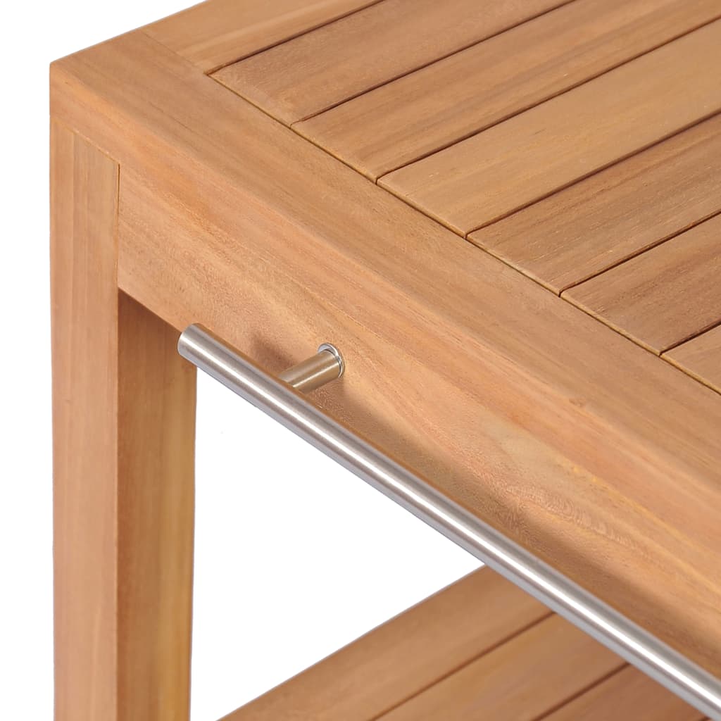 Badrumsunderskåp med 2 korgar massiv teak 74x45x75 cm