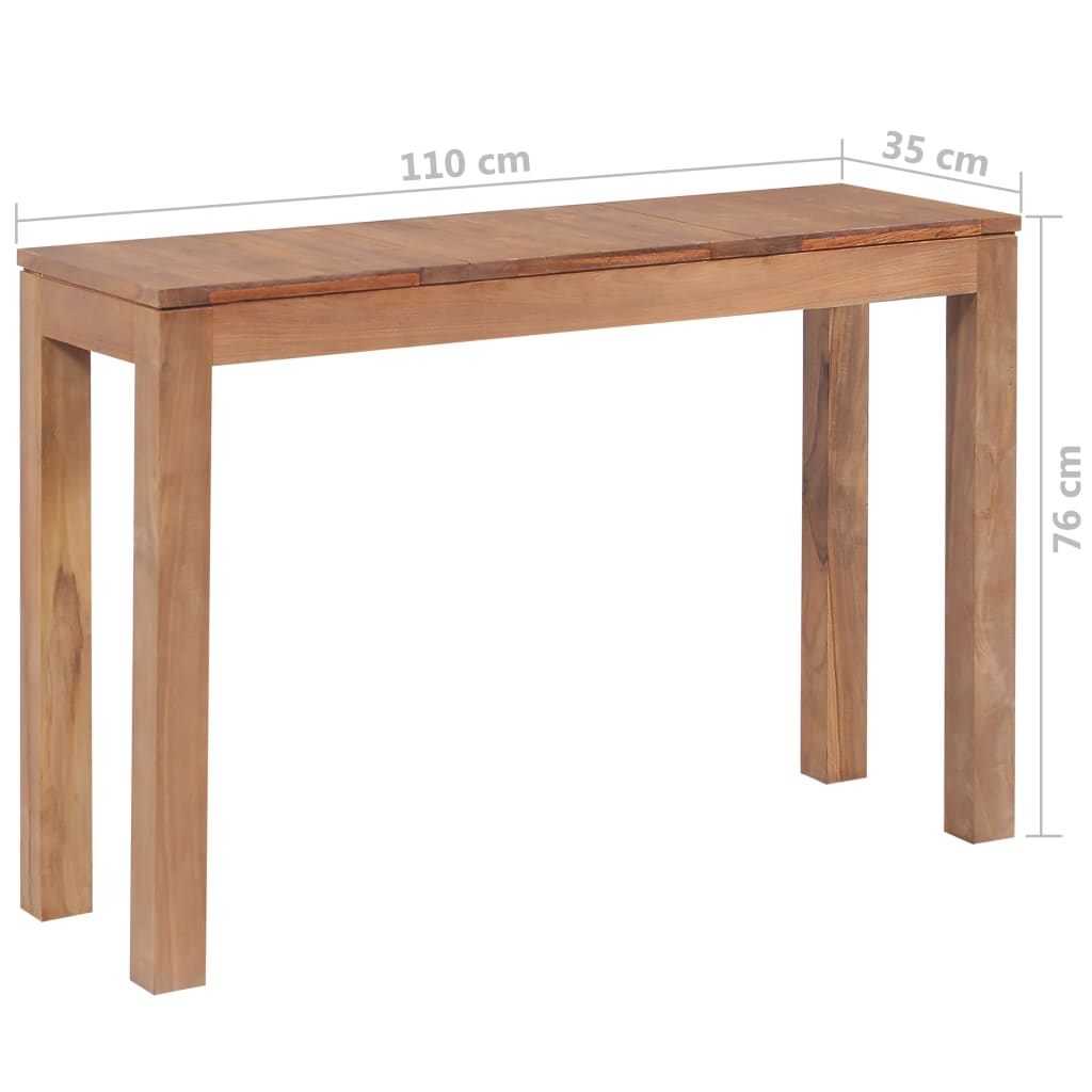 Avlastningsbord Konsollbord Trä massiv teak med naturlig finish 110x35x76 cm