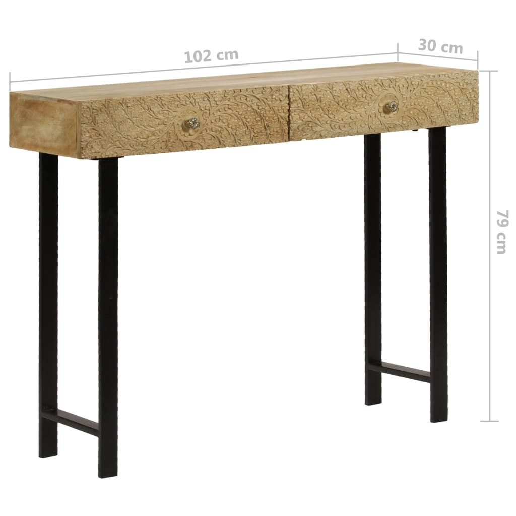 Avlastningsbord Konsollbord Trä massivt mangoträ 102x30x79 cm