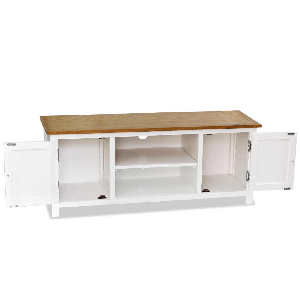 TV-bänk 120x35x48 cm massiv ek