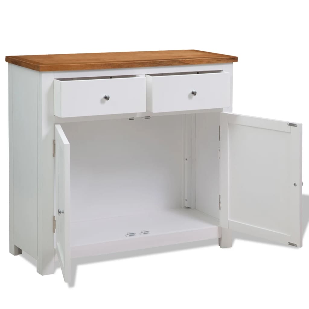 Skänk Trä 90x33,5x83 cm massiv ek