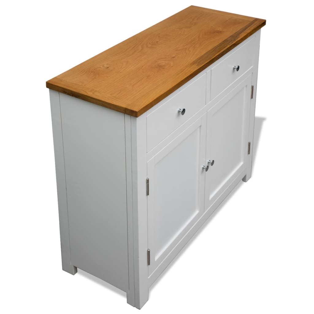 Skänk Trä 90x33,5x83 cm massiv ek