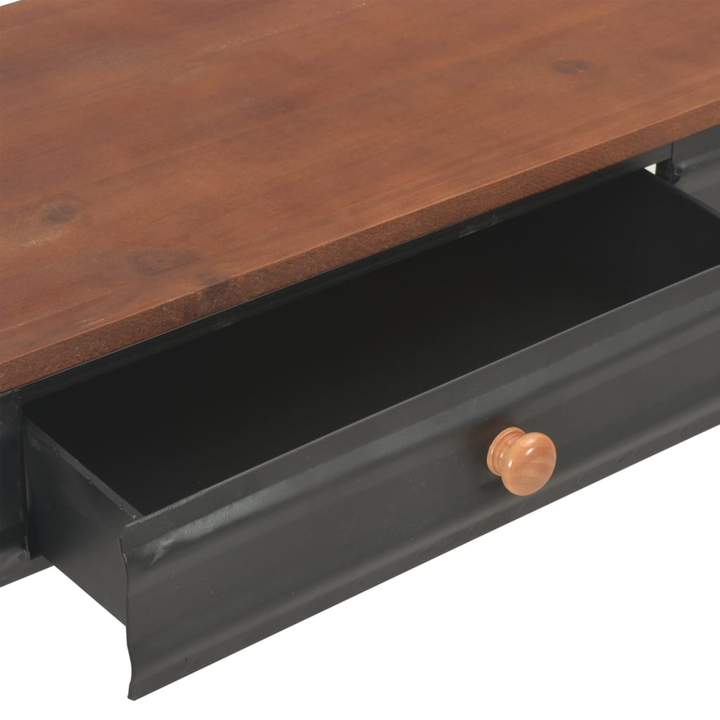 Avlastningsbord Konsollbord Trä med 2 lådor 120x30x75 cm massivt granträ