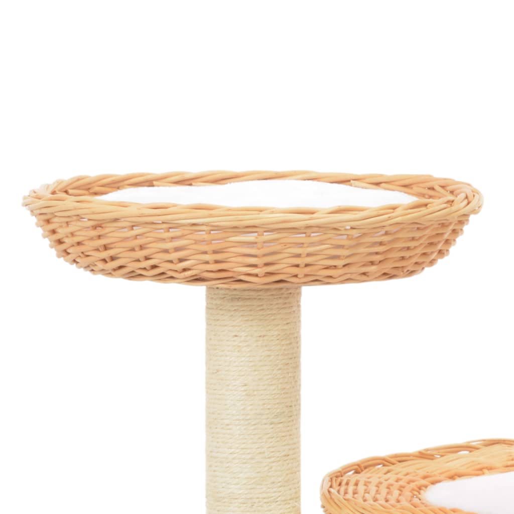Kattmöbel Katträd med klöspelare i sisal & naturlig pil