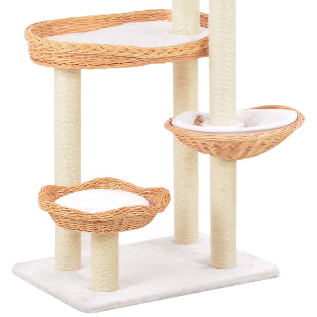 Kattmöbel Katträd med klöspelare i sisal & naturlig pil