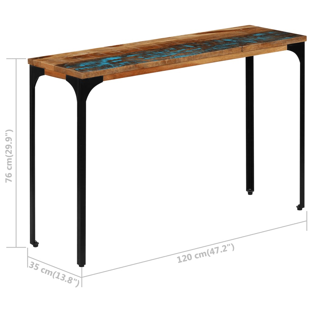 Avlastningsbord Konsollbord Trä 120x35x76 cm massivt återvunnet trä