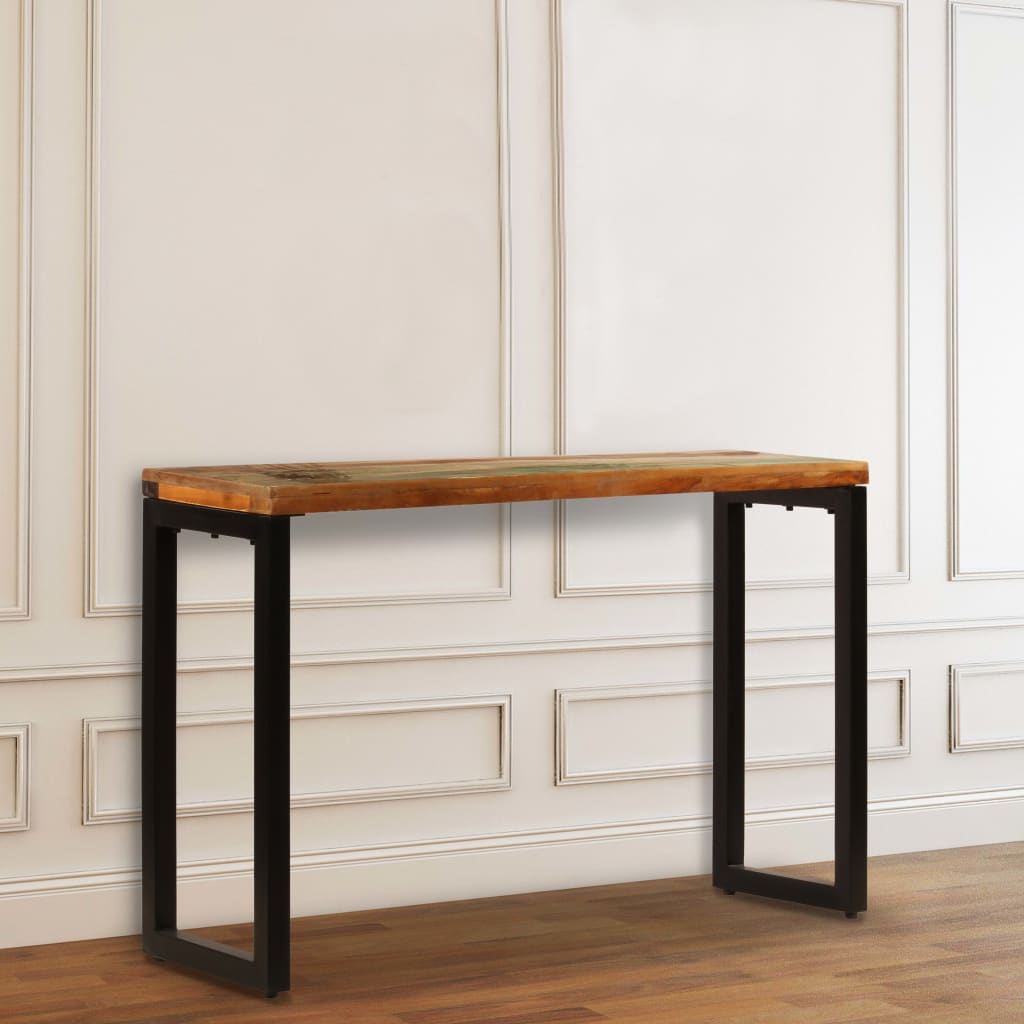 Avlastningsbord Konsollbord Trä 120x35x76 cm massivt återvunnet Trä och stål