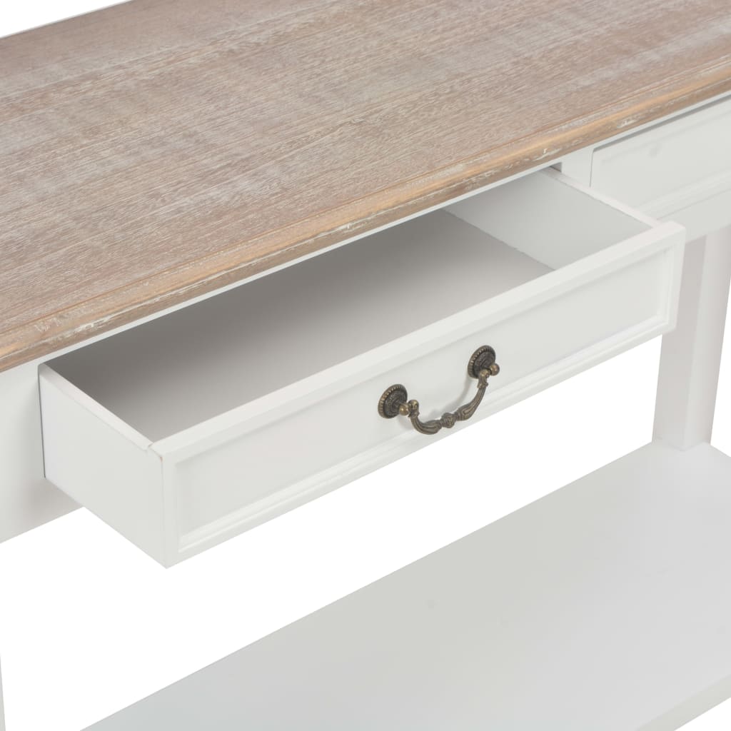 Avlastningsbord Konsollbord Vit 110x35x80 cm trä