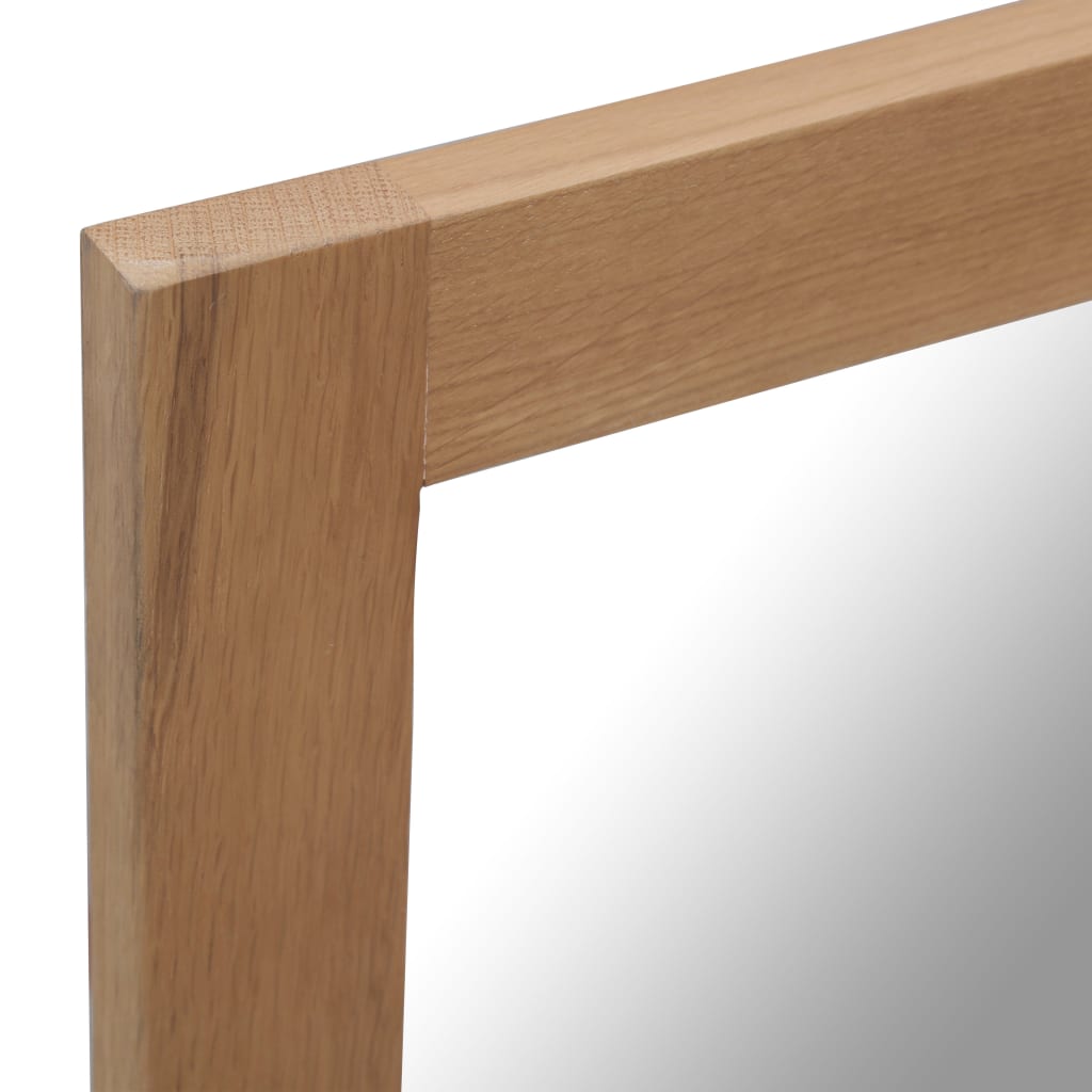Väggspegel 50x140 cm massiv ek