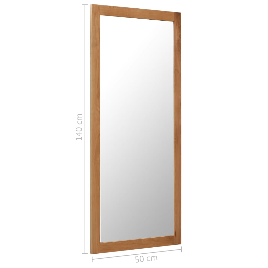 Väggspegel 50x140 cm massiv ek