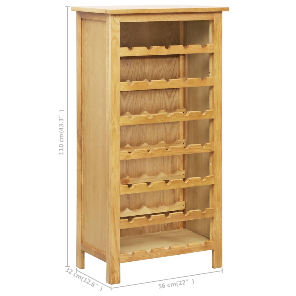 Vinställ Vinskåp 56x32x110 cm massivt ekträ