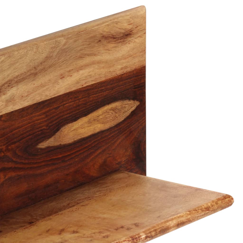 Vägghylla Trä 2 st 58x26x20 cm massivt sheshamträ