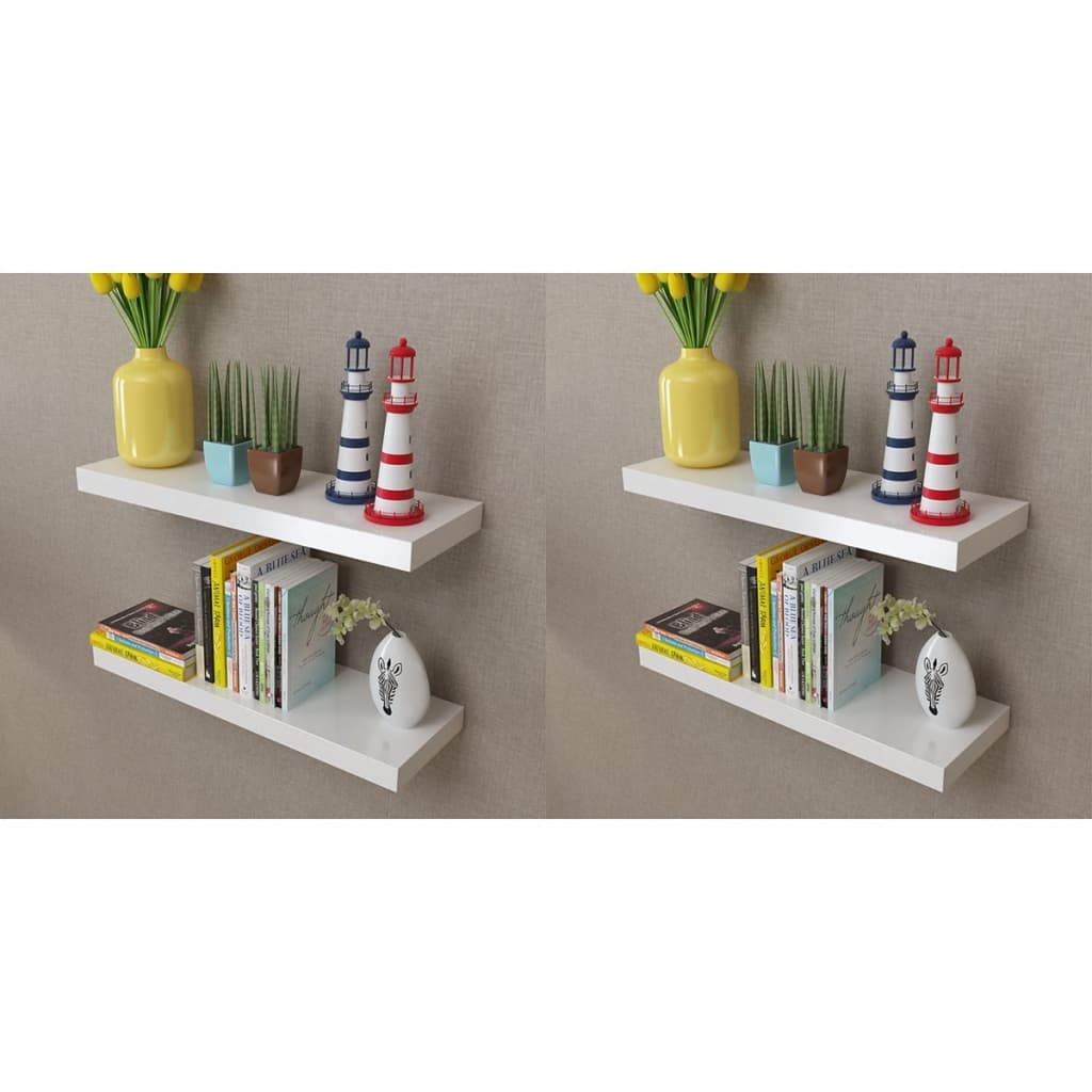 Vägghylla Vit 4 st 60 cm
