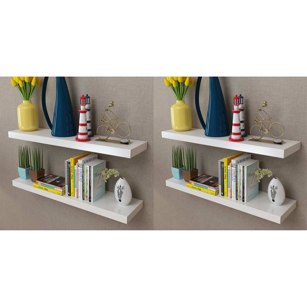 Vägghylla Vit 4 st 80 cm