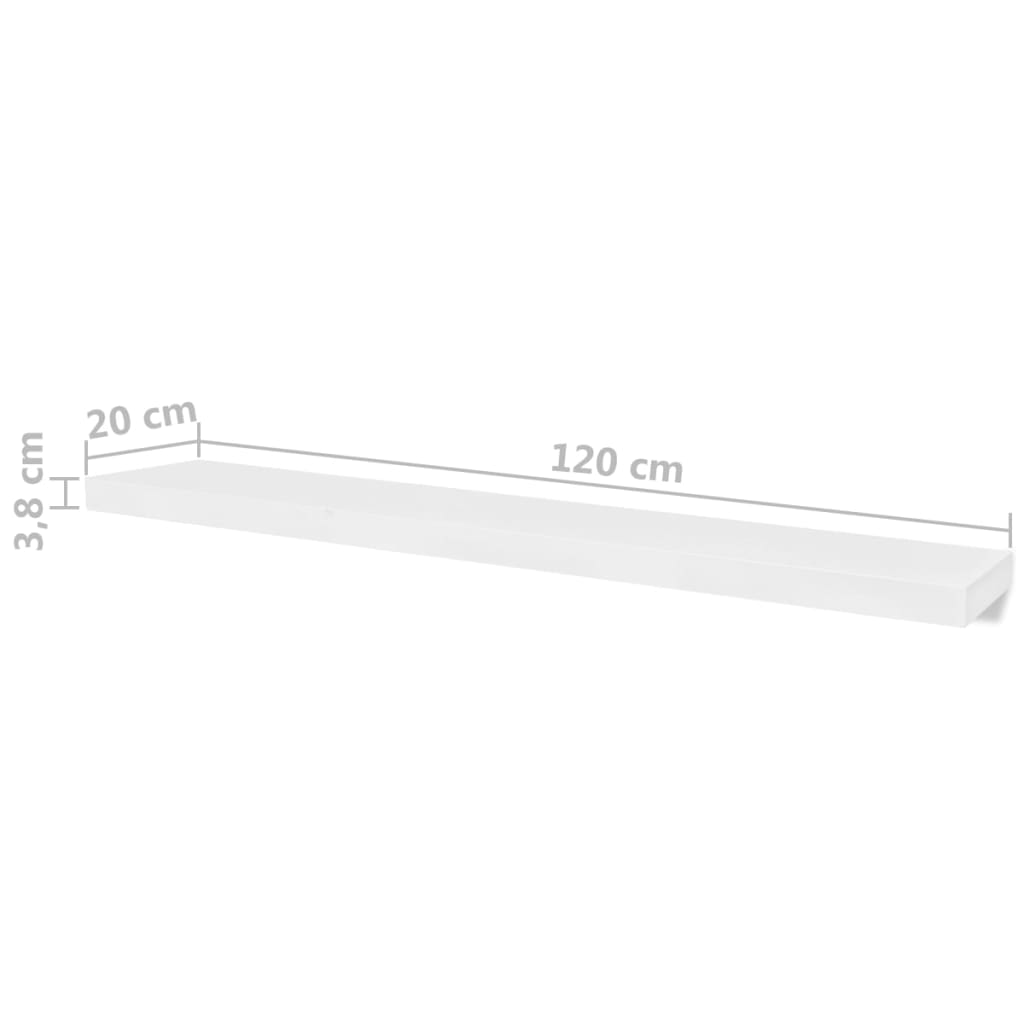 Vägghylla Vit 4 st 120 cm