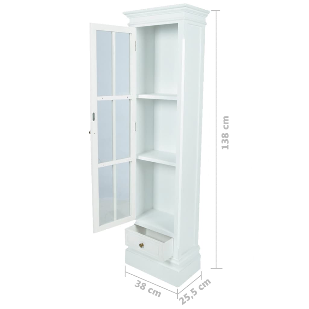 Skåp Vit chic med 3 hyllor Vit Trä 38 x 25,5 x 138 cm