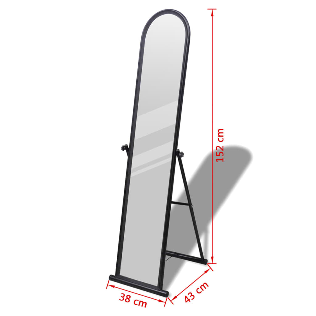 Väggspegel 152 cm svart